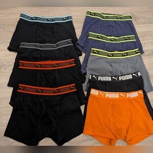 Puma Youth Boxer Briefs Lot 9 Pairs Size Medium